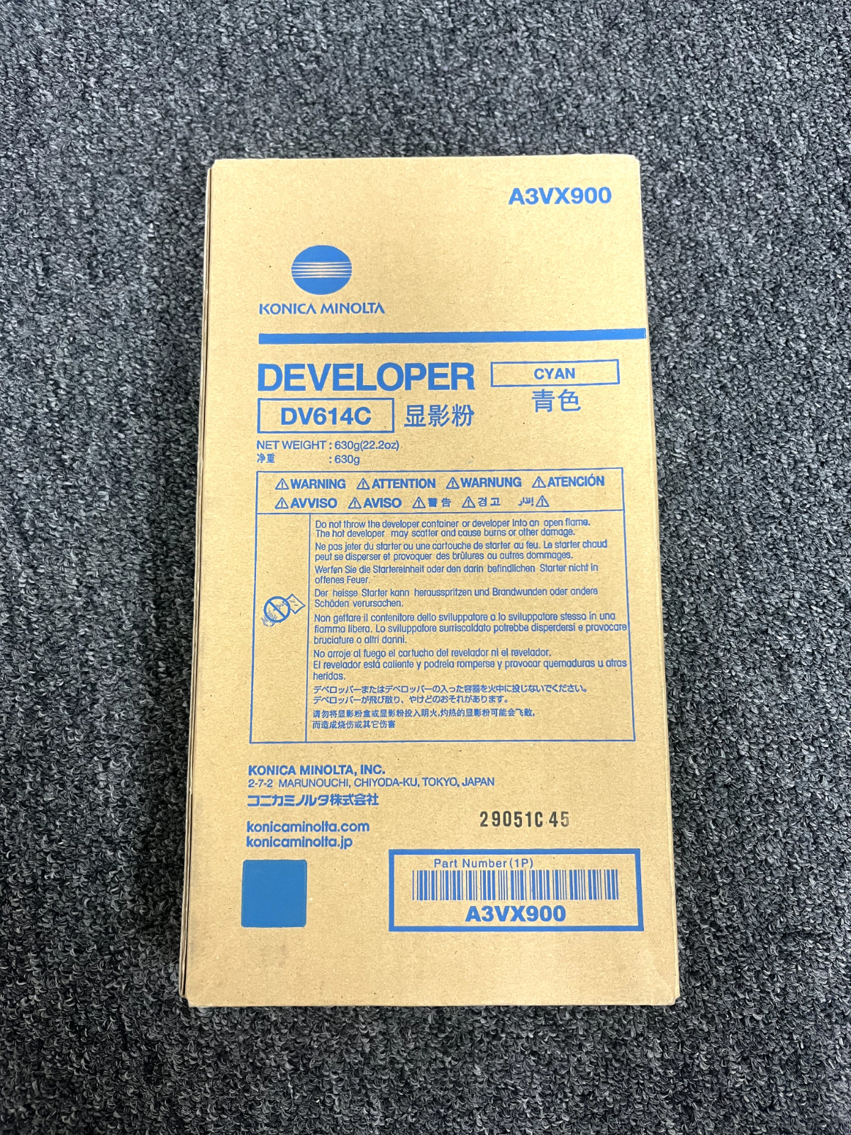 Konica Minolta A3VX900 DV-614C Cyan Developer