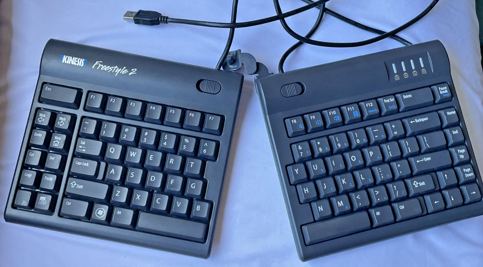 Kinesis Freestyle 2 USB Keyboard Ergonomic Split Wired Black Windows PC KB800