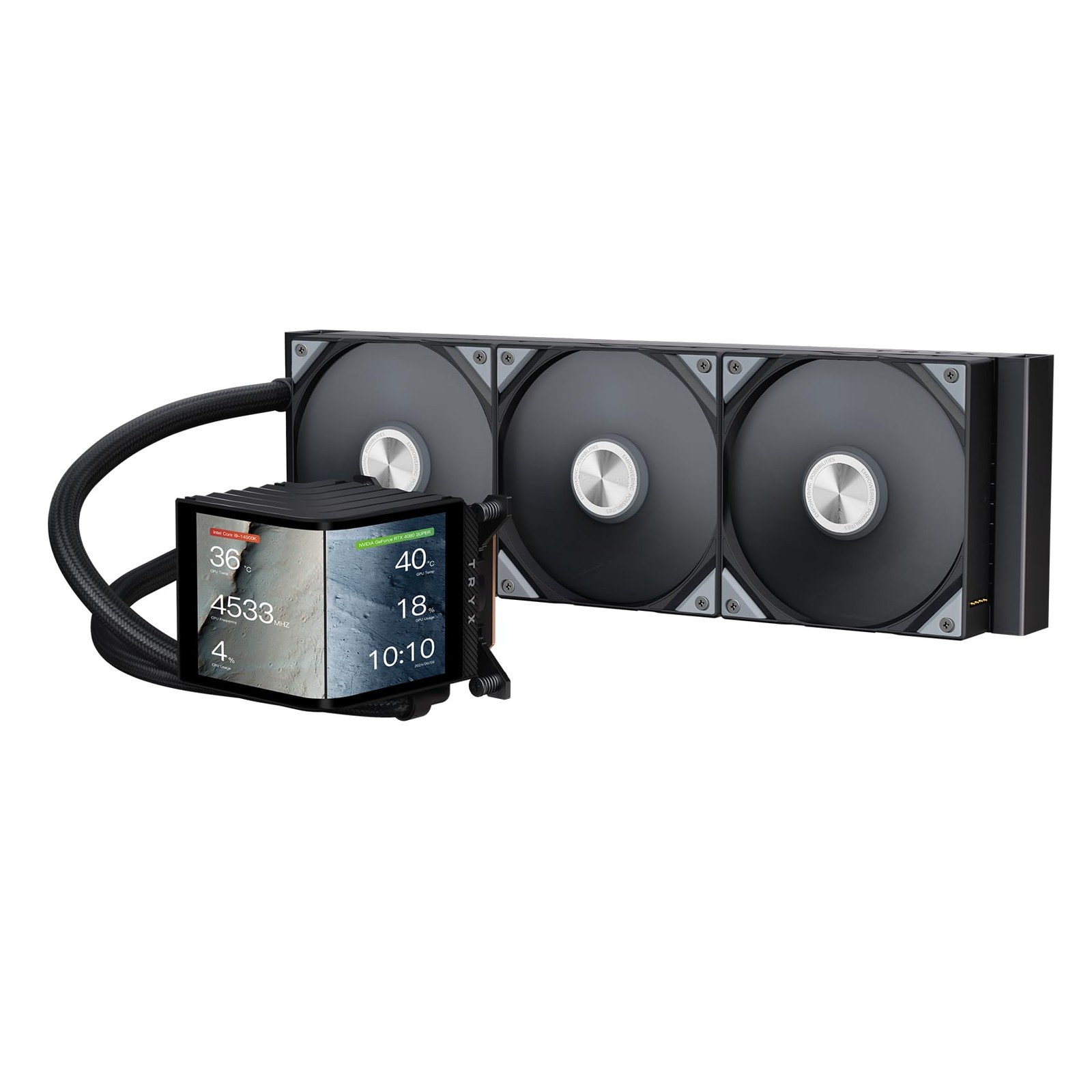 TRYX Panorama 360mm AIO Curved Screen GIPHY Built-in Asetek 320w TDP