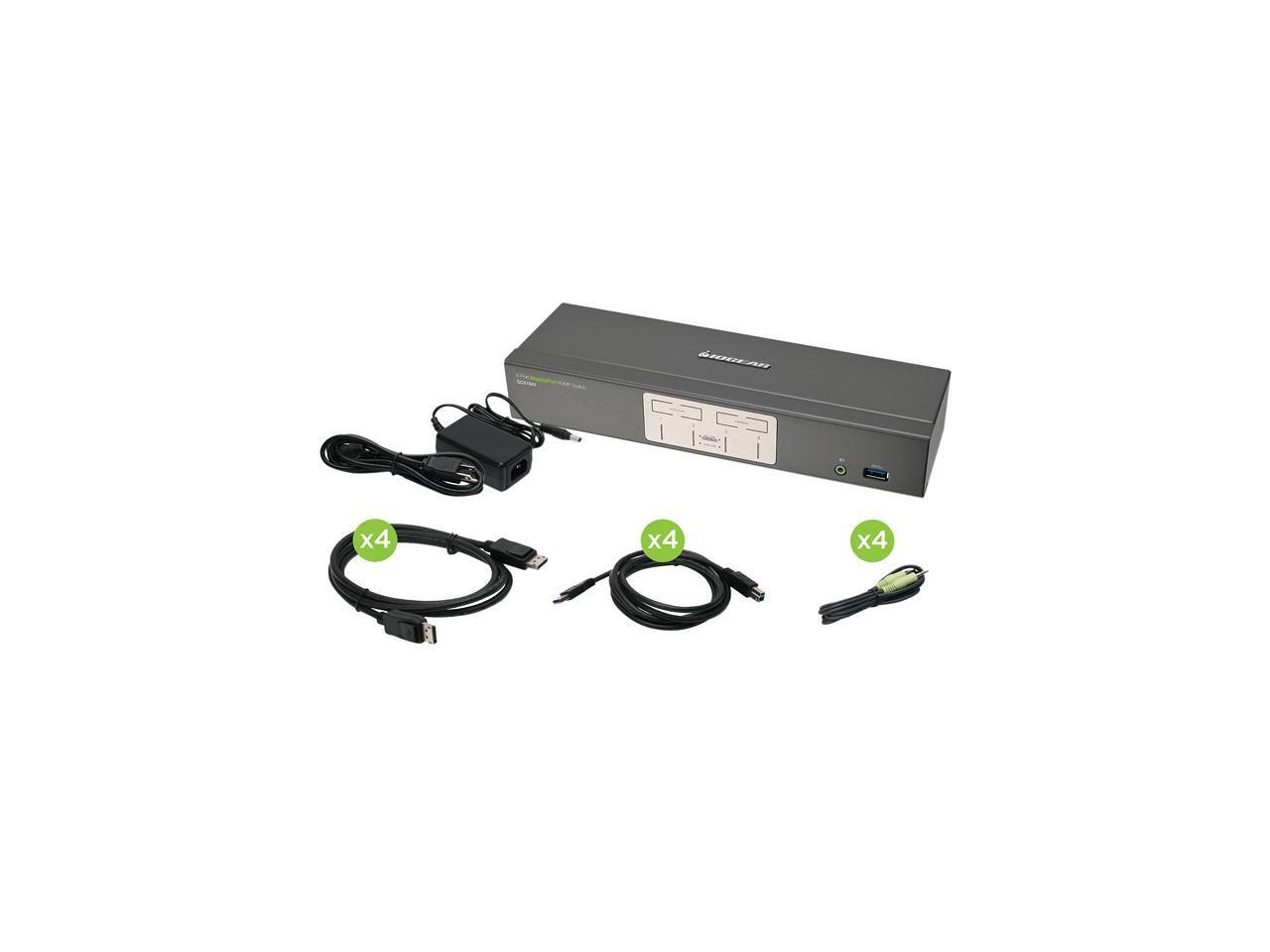 IOGEAR GCS1904 4-Port DisplayPort KVMP Switch with USB 3.0 Hub (TAA Compliant)