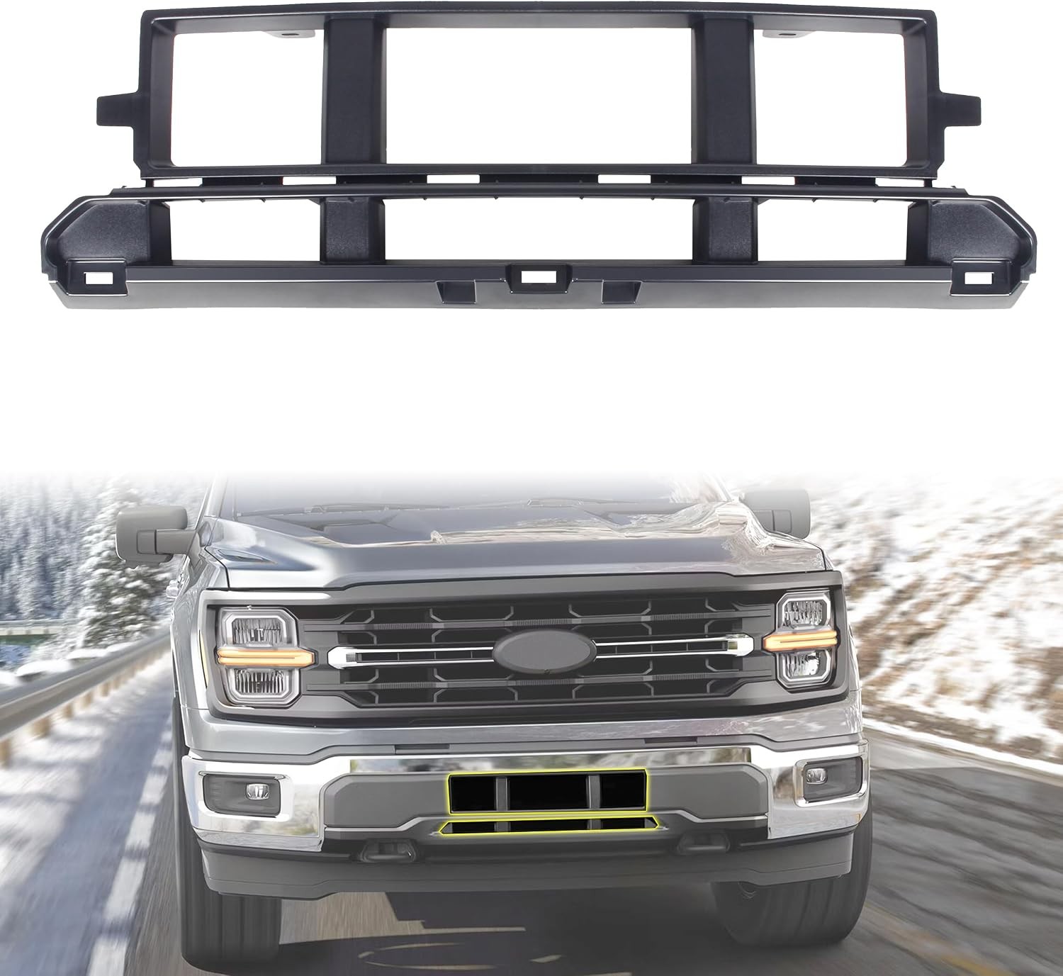 Front Bumper Cover Grille Compatible with 2024-2025 Ford F-150
