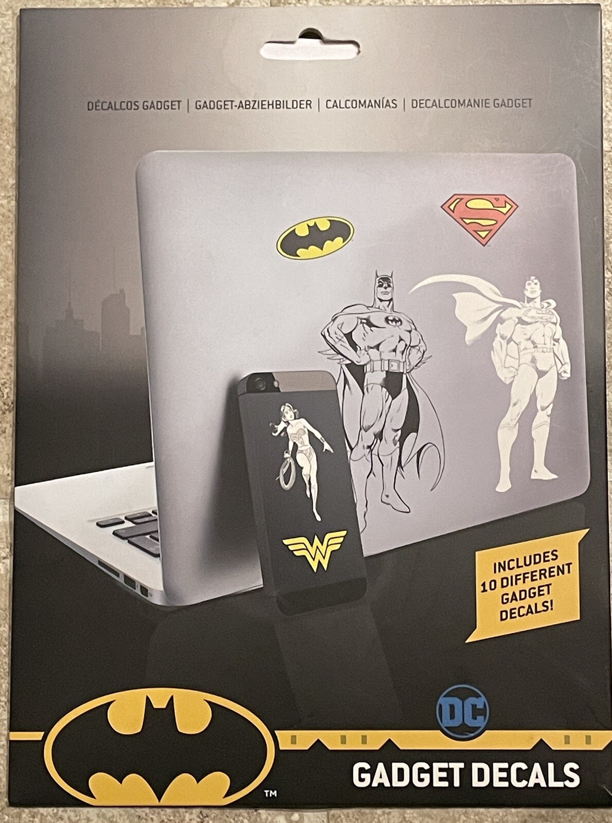 18 DC Marvel Gadget Decals Batman-Wonder Woman-SuperMan Waterproof Stickers NEW