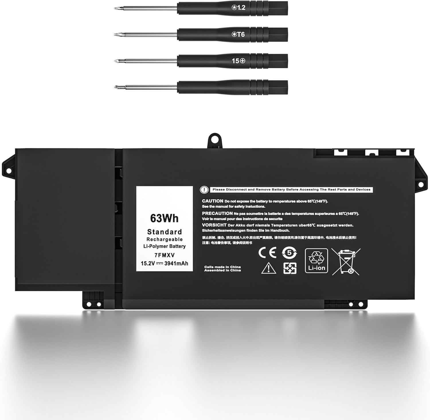 7FMXV 63Wh 4-Cell Laptop Battery Replacement for Latitude  TN2GY 0TN2GY 9JM71
