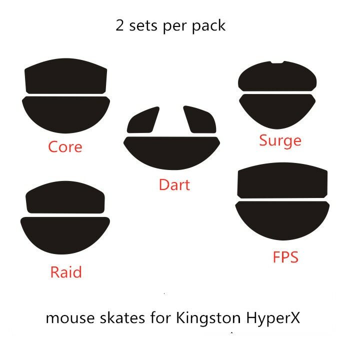 2 Sets Mouse Feet Mouse Skates For Kingston HyperX Pulsefire Surge Dart FPS Core