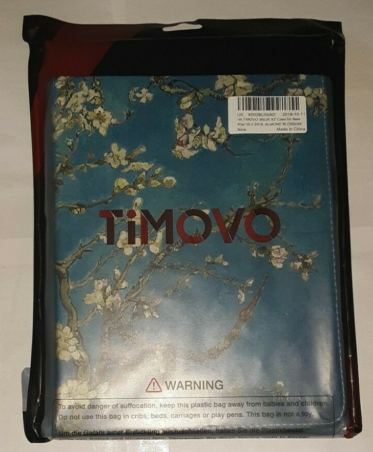 TIMOVO CASE FOR 10.2" IPAD 7TH GEN 360 DEGREE ROTATING CASE ALMOND BLOSSOM nip