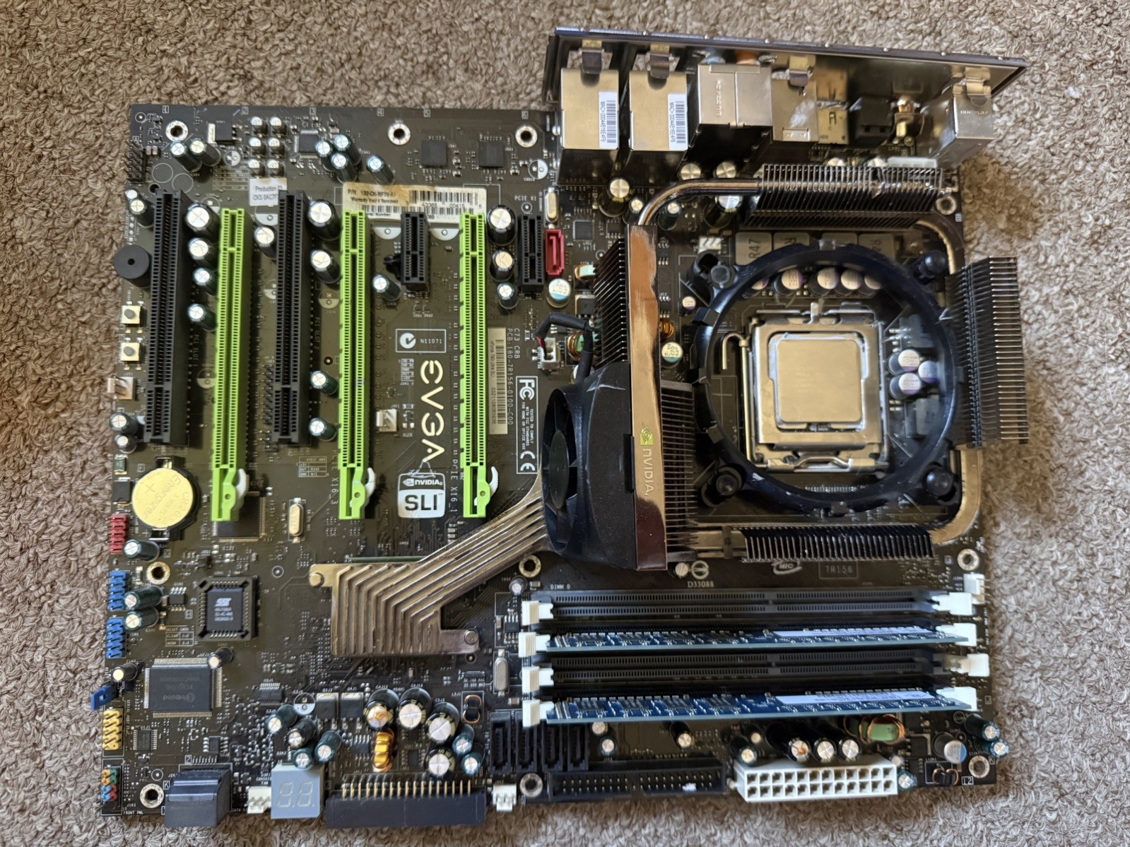 EVGA NVIDIA nForce 790i Ultra SLI Motherboard + Intel Q9650 Core2 Quad 3Ghz CPU
