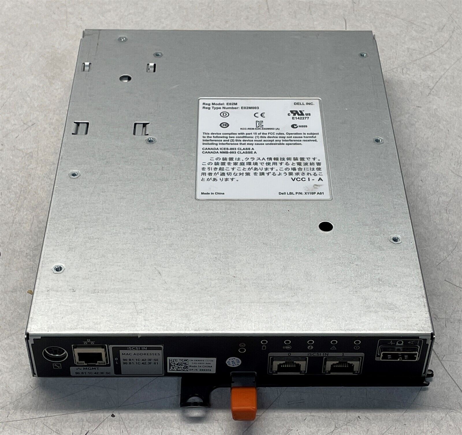 DELL RR9F6 10GB iSCSI POWERVAULT CONTROLLER MD36601 MODEL E02M E02M003