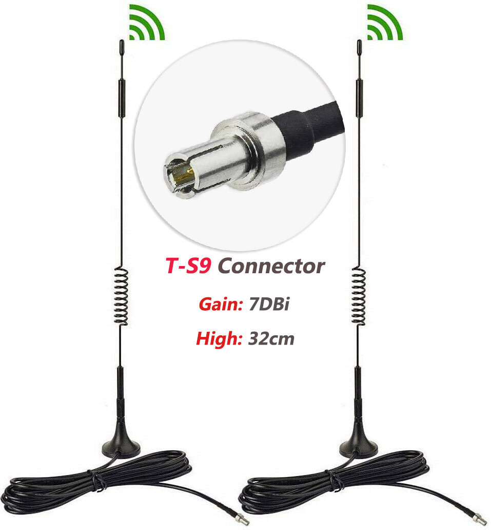 2pcs 4G LTE 7dBi Magnetic Base LTE TS9 Antenna for MiFi Mobile Hotspot USB Modem