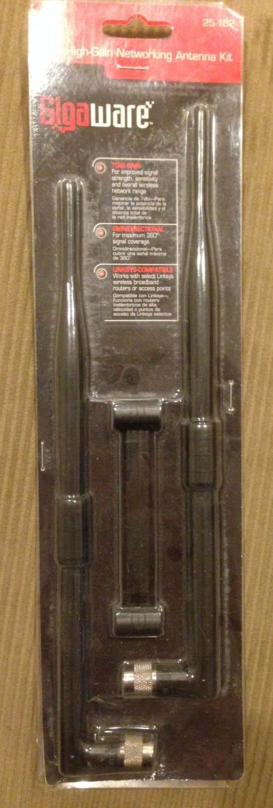 NIB GIGAWARE 7dBI HIGH GAIN NETWORKING ANTENNA KIT 25-162