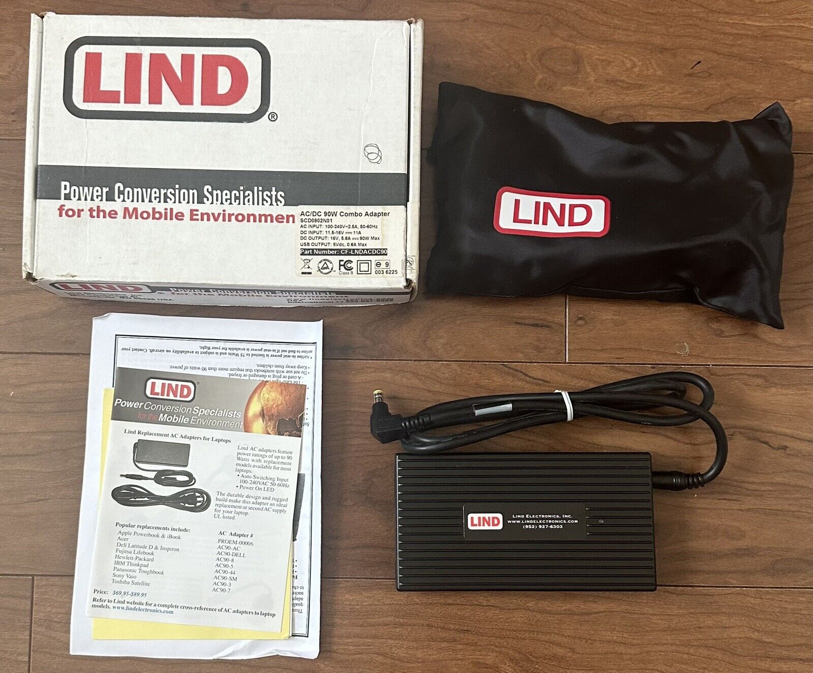Lind CF-LNDACDC90 AC/DC 90W Combo Power Adapter ToughPad Never Used