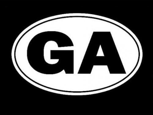 Georgia Peach State Tourism Logo Decal Sticker - White Vinyl Decal for Cars, Mac