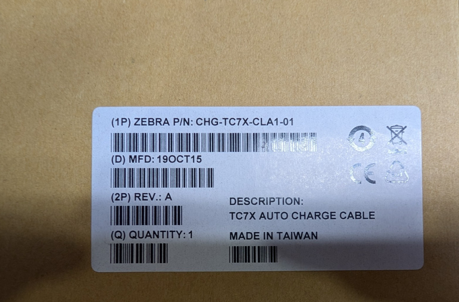 Genuine Zebra Charger Cable for TC77 TC70 TC72 TC75 CHG-TC7X-CLA1-01