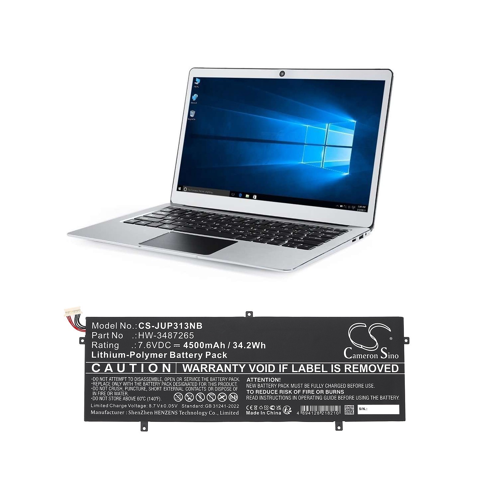 BATTERIE 4500mAh Type HW-3487265 For Jumper EZbook 3 Pro 13.3 P313R WTL-3687265