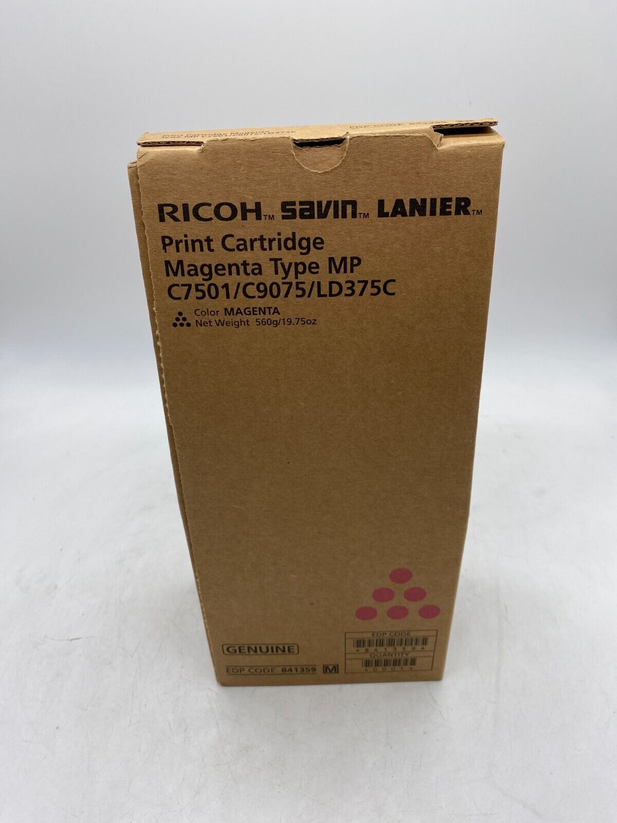 Ricoh Savin Lanier Magenta 841359 Toner Cartridge Type MP C7501/C9075/LD375C