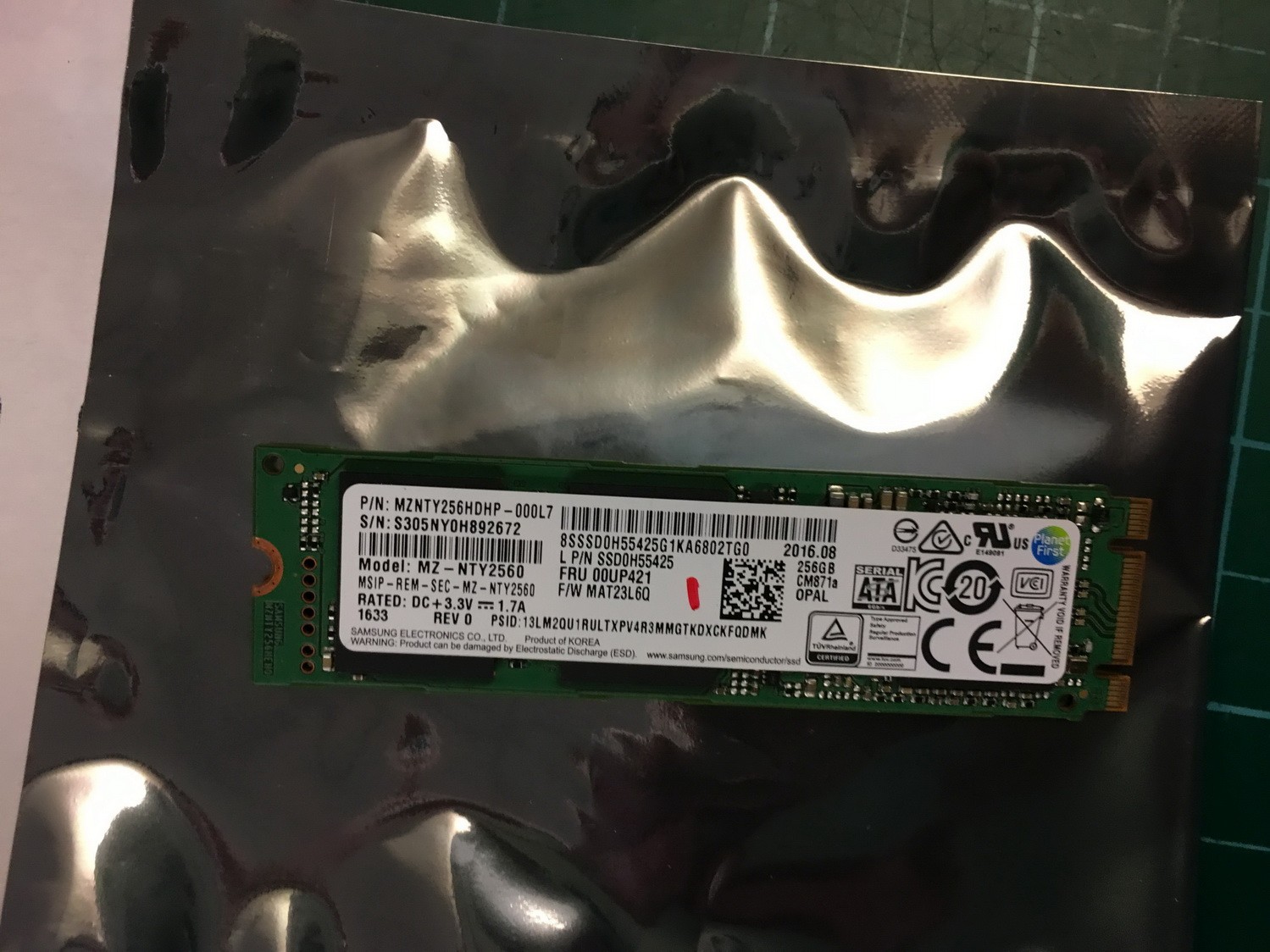 Samsung M.2 mSATA 256Gb Laptop Solid State Drive MZ-NTY2560 MZNTY256HDHP-000L7