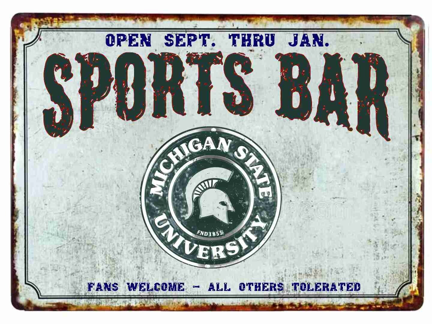 Michigan Spartans Mouse Pad 7 3/4 x 9" Sports Bar Fan Welcome Other Tolerated