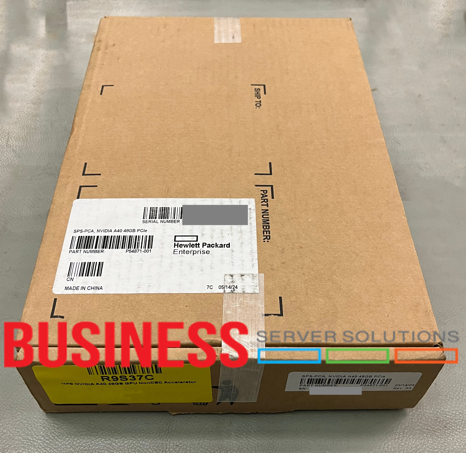 HPE NVIDIA A40 48GB GPU NonCEC Accelerator R9S37C