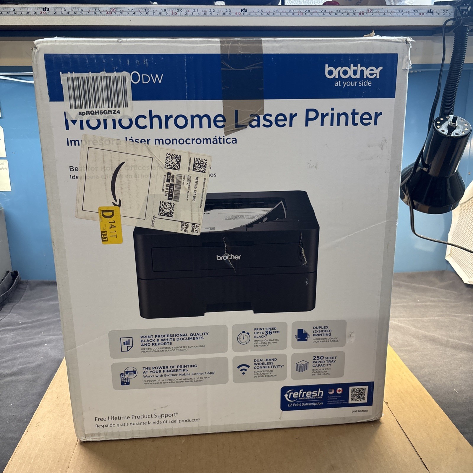 Brother HL-L2460DW Compact Wireless Black & White Laser Printer
