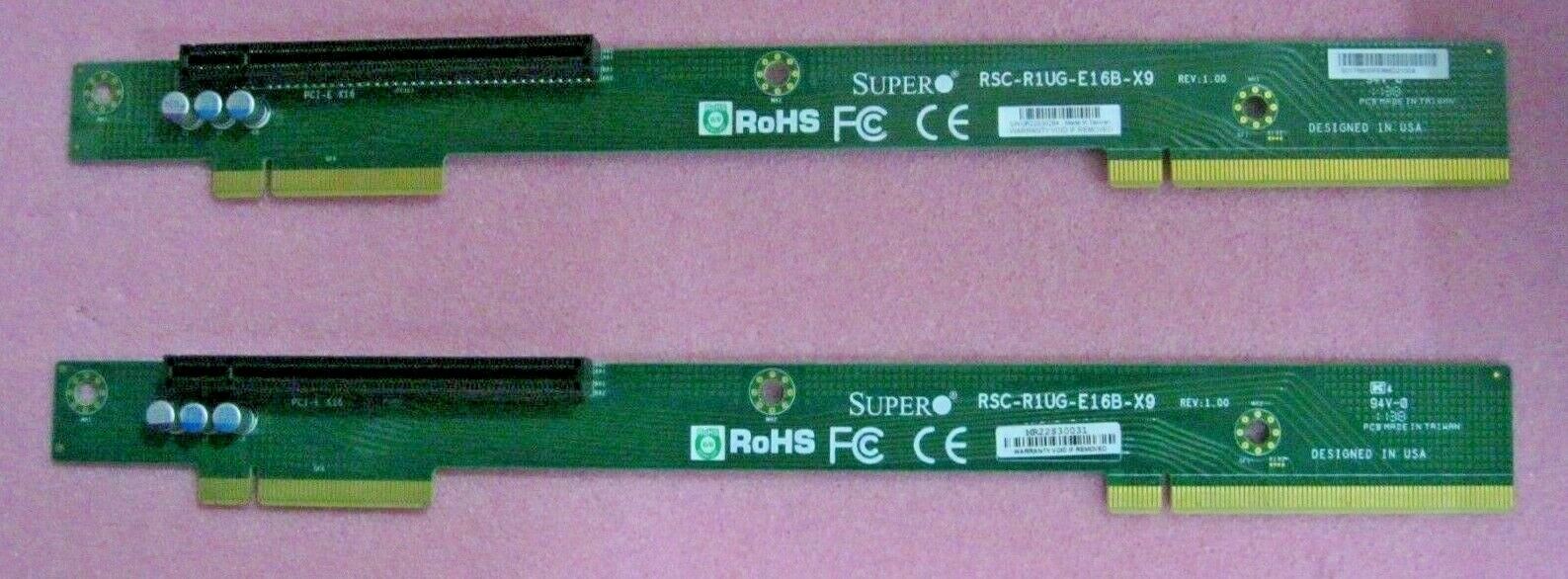 LOT 2 Supermicro RSC-R1UG-E16B-X9 1U LHS Riser Card Gen2/Gen3   - B2153