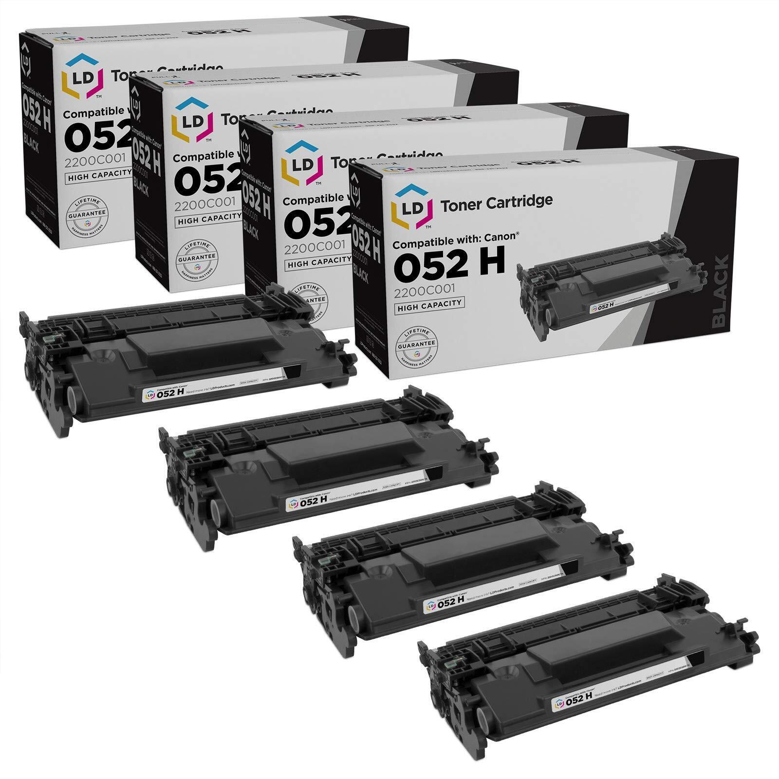 LD Compatible Replacement for Canon 052H High Yield Black Toner Cartridges 4PK