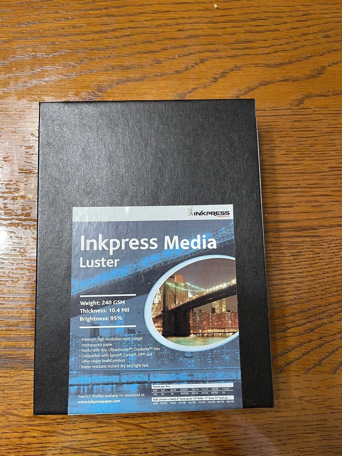 Inkpress Media Luster 10.4MIL Photo Paper 100 Sheets 5x7 PCL57100