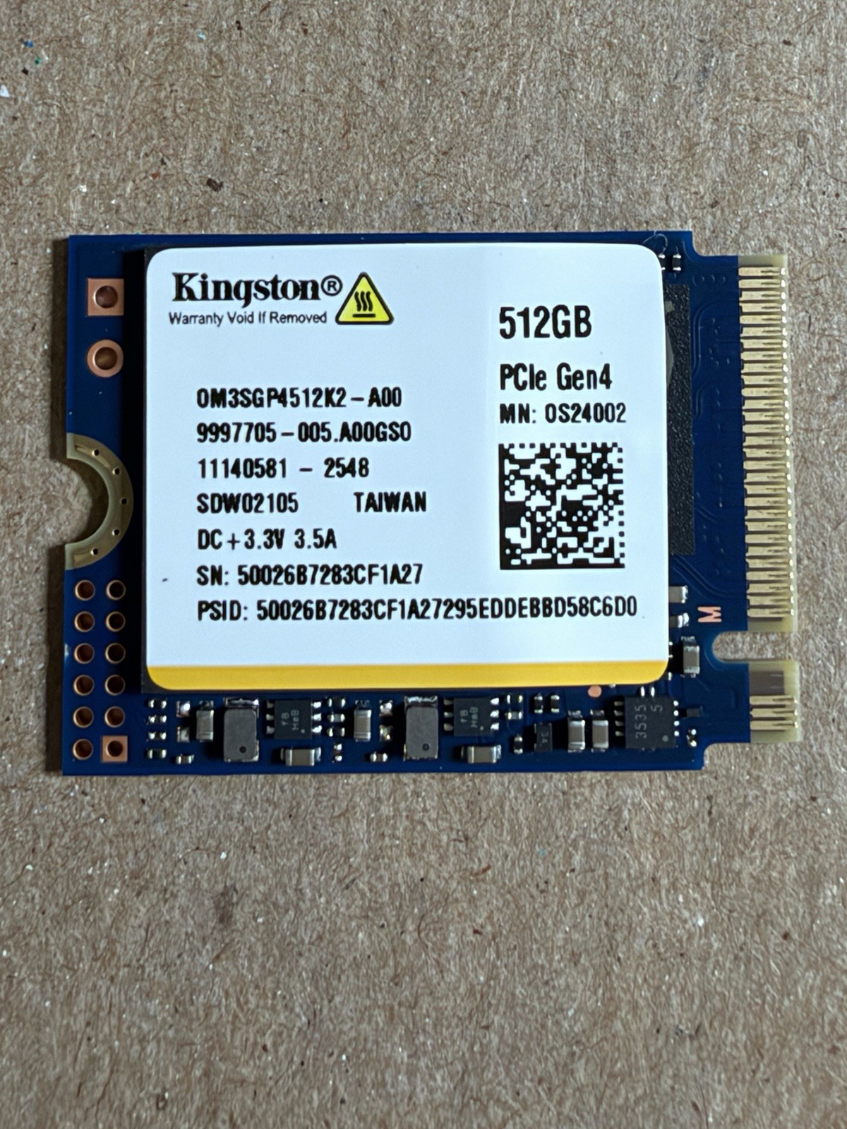 Kingston 512GB 2230 M.2 NVMe PCIe 4 SSD OM3SGP4512K2 from Steam Machine