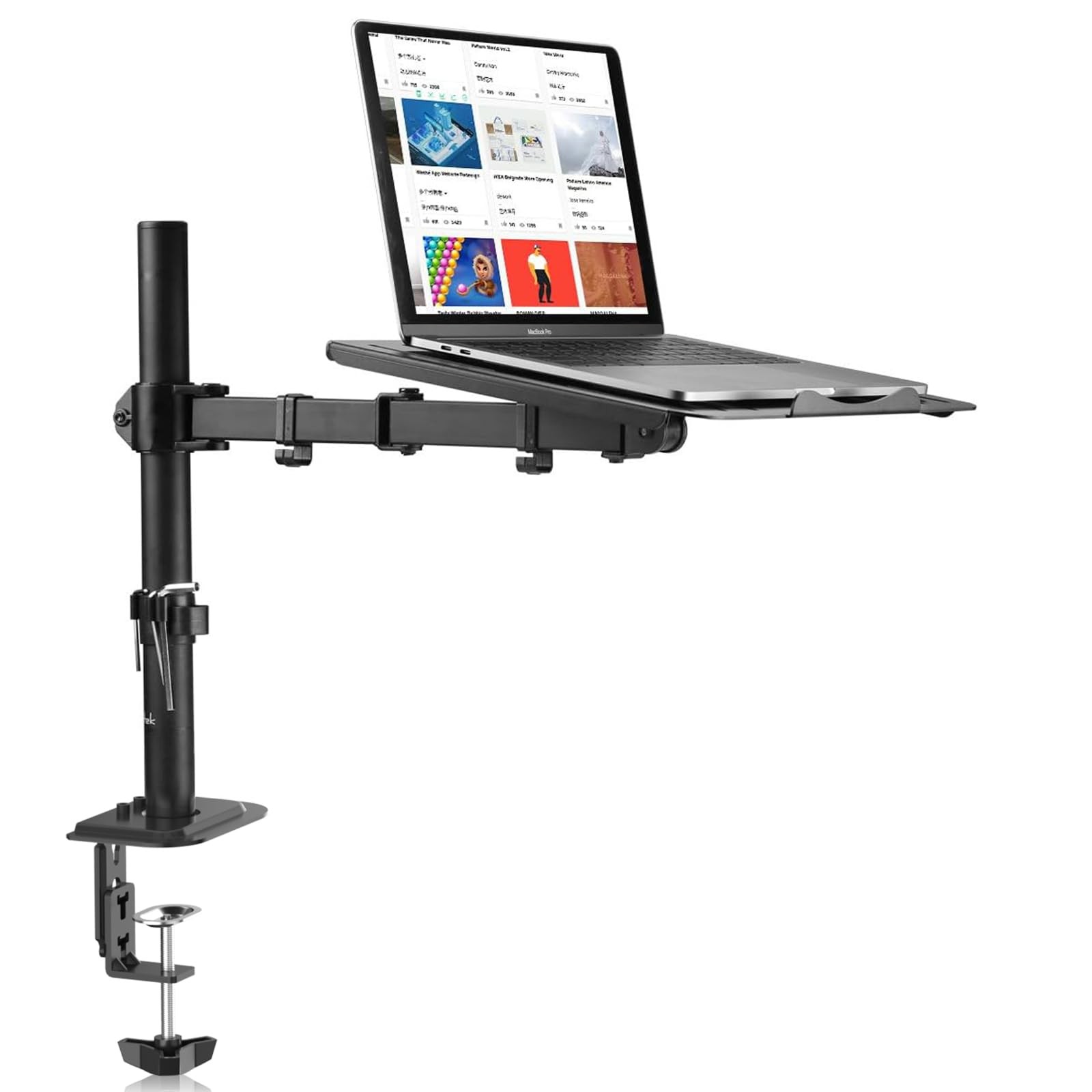Laptop Notebook Desk Mount Stand, Adjustable Single Monitor Laptop Arm Mount ...