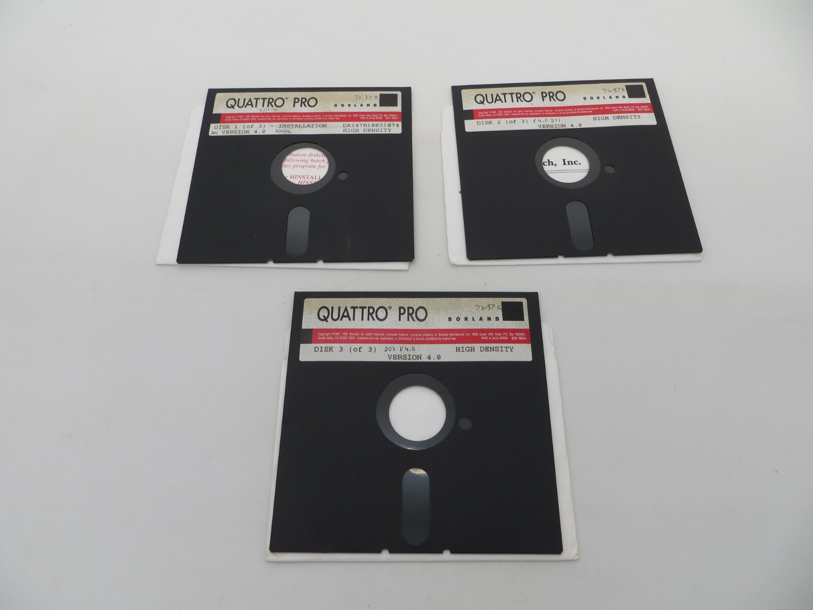 QUATTRO PRO Version 4.0 5.25" Floppy Disk Vintage 1991 Computer Software Discs