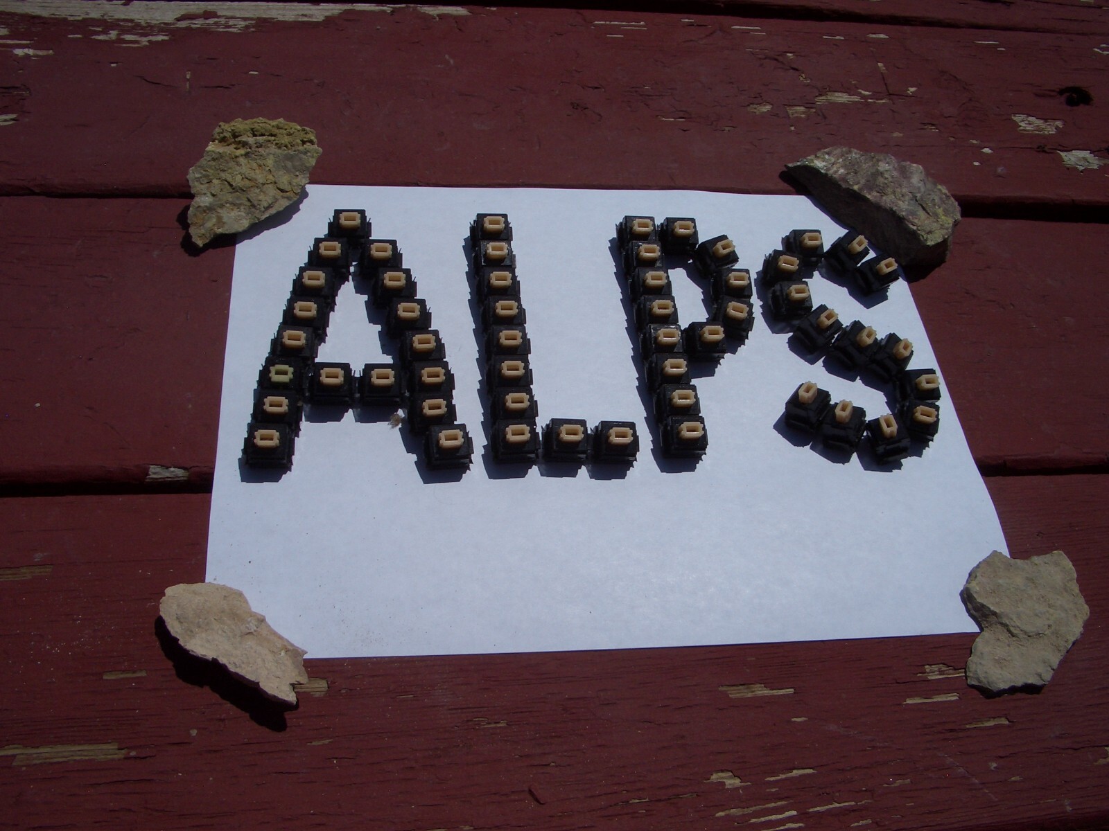ALPS KEYSWITCHES:  SKCM SALMON TACTILE LOT-OF-FIVE SWITCHES  $11.11 + $5.25 S/H