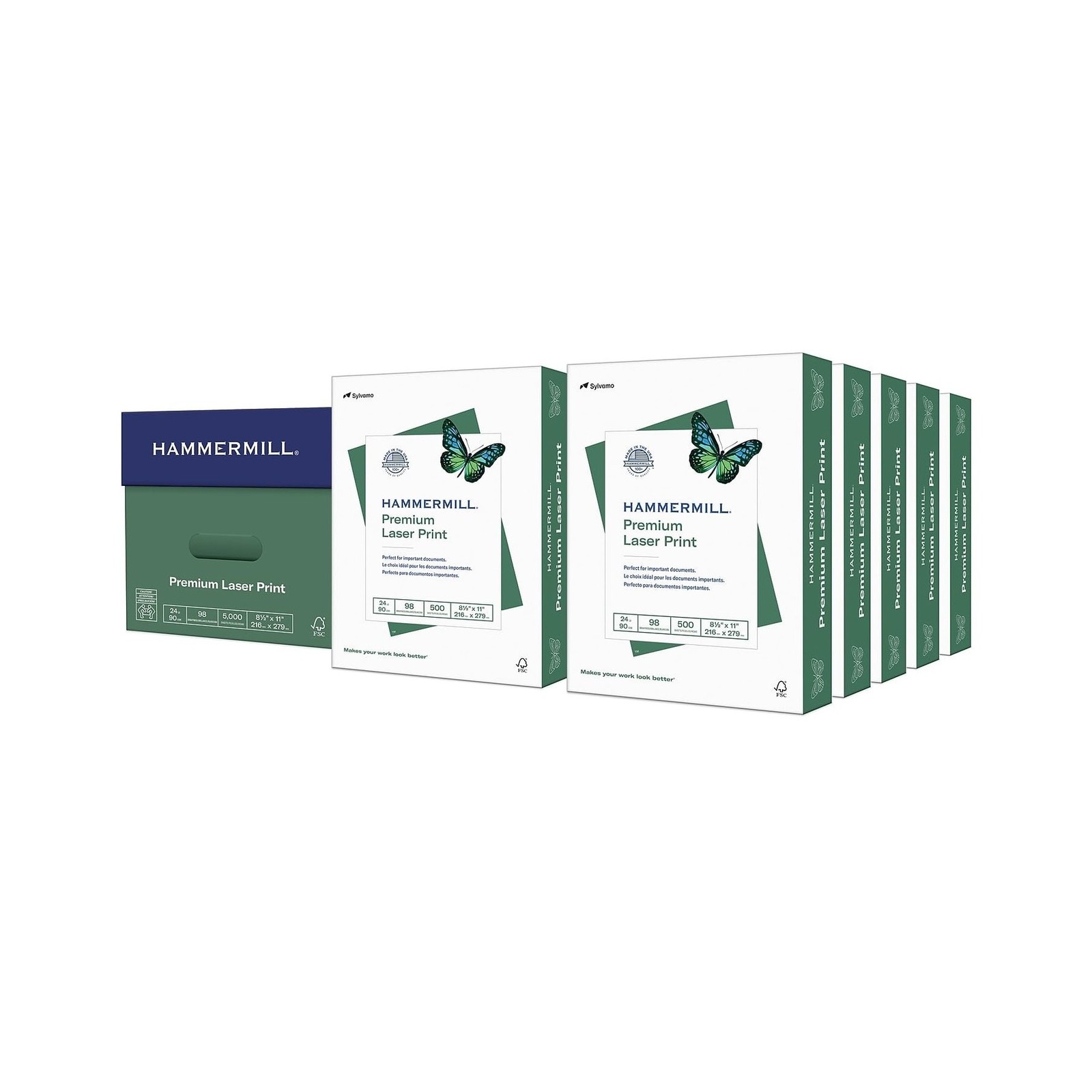 Hammermill Printer Paper, Premium Laser Print 24 lb, 8.5 x 11-10 Ream (5000 S...