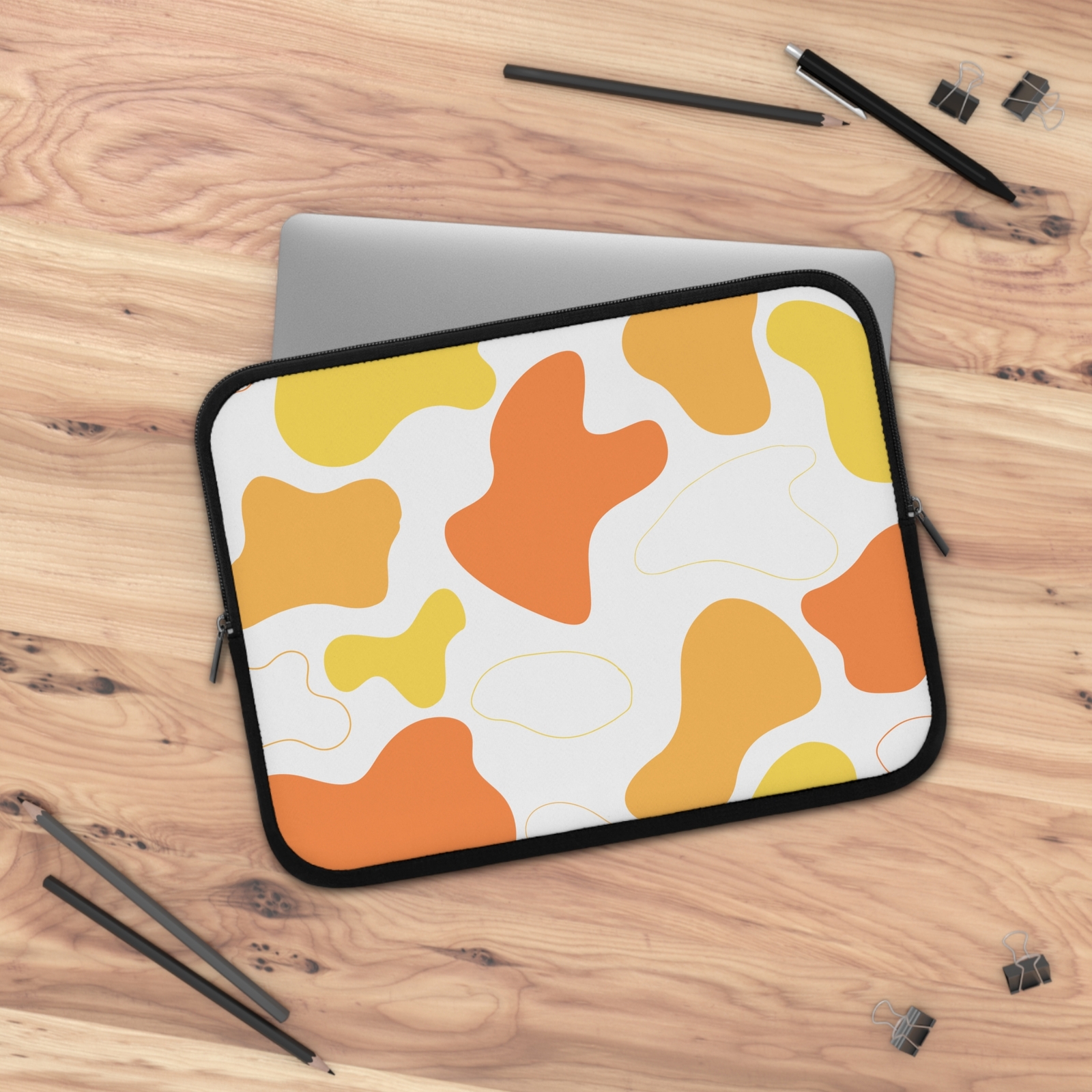 Orange Camouflage, Cow Print, Splatter Case Bag Computer Laptop Sleeve