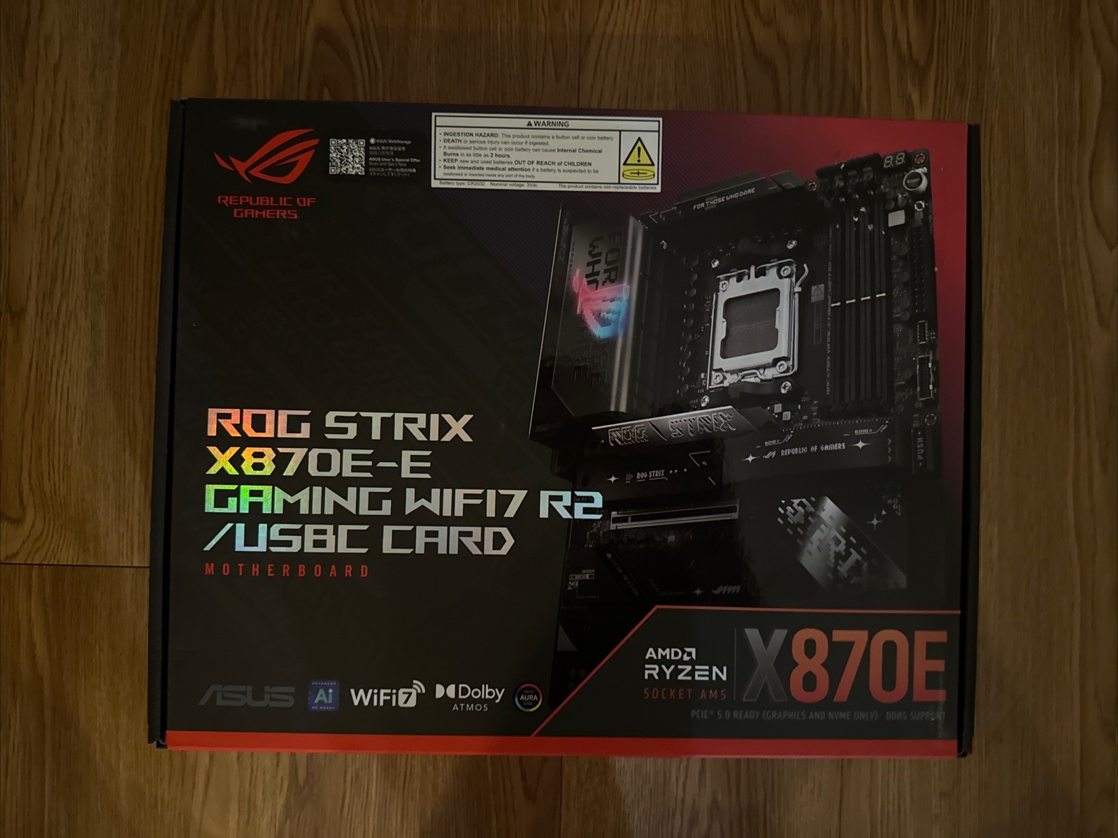 New Asus ROG STRIX X870E-E Gaming WiFi7 R2/USBC Card AM5 ATX AMD Motherboard