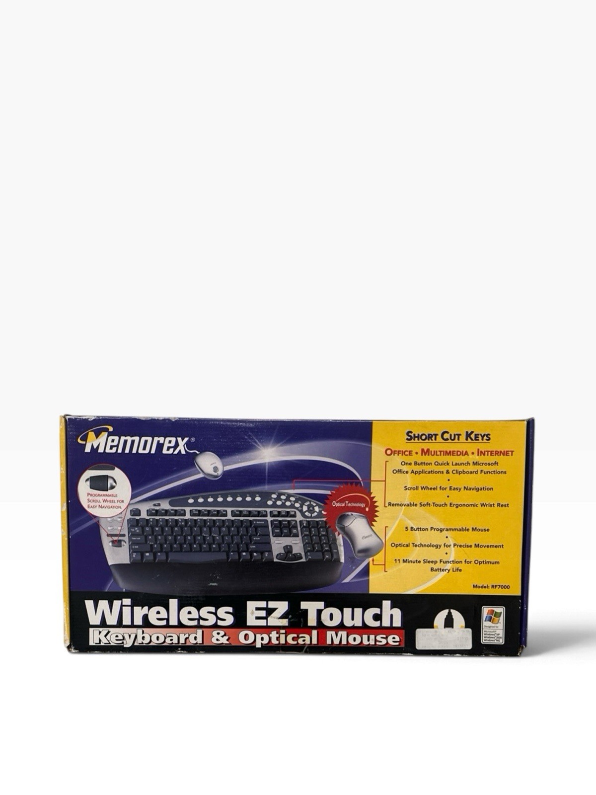 Memorex RF7000 Wireless EZ Touch Keyboard & Optical Mouse New Open Box
