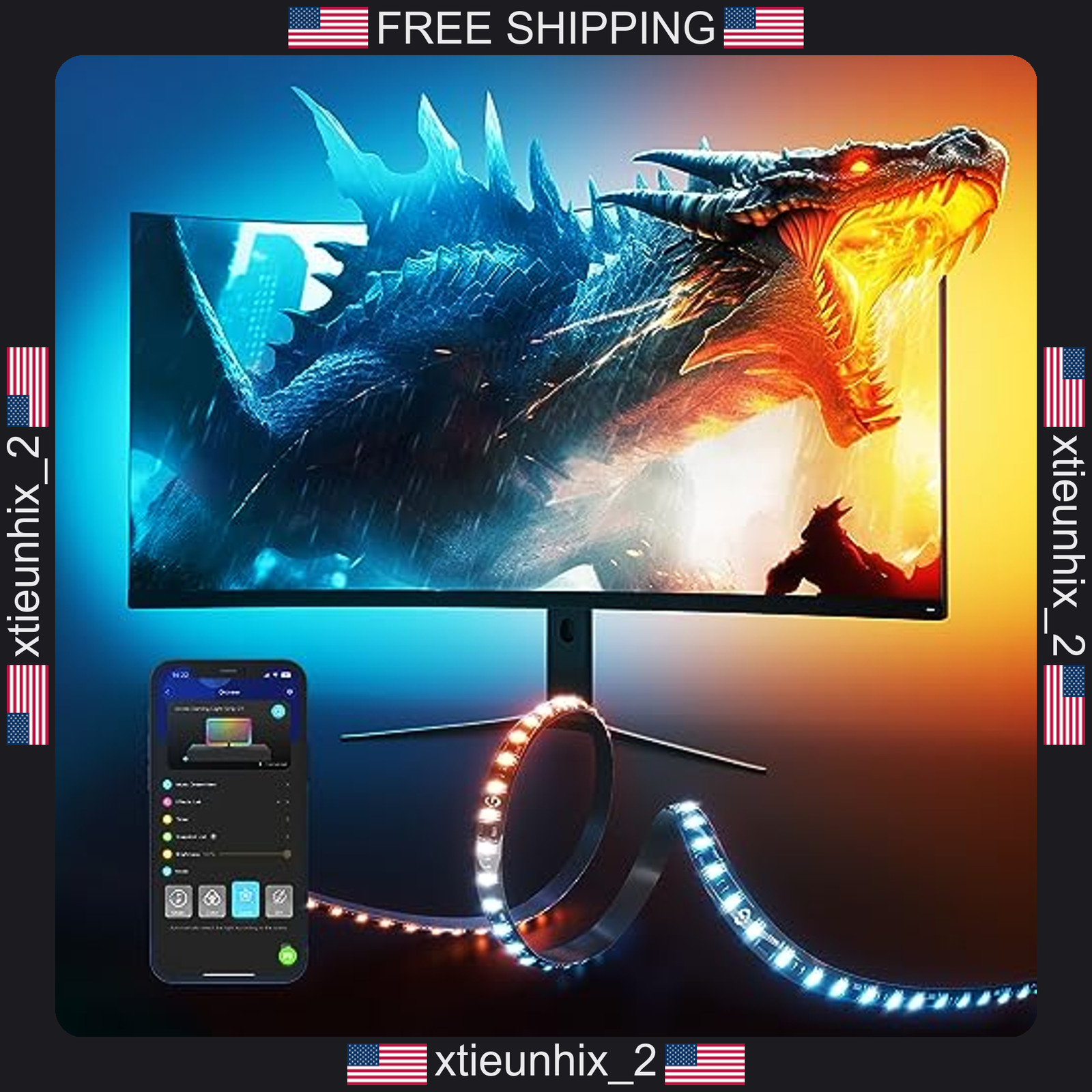 Govee RGBIC LED Backlight for 27-34 Inch Monitors, Gaming Light Strip