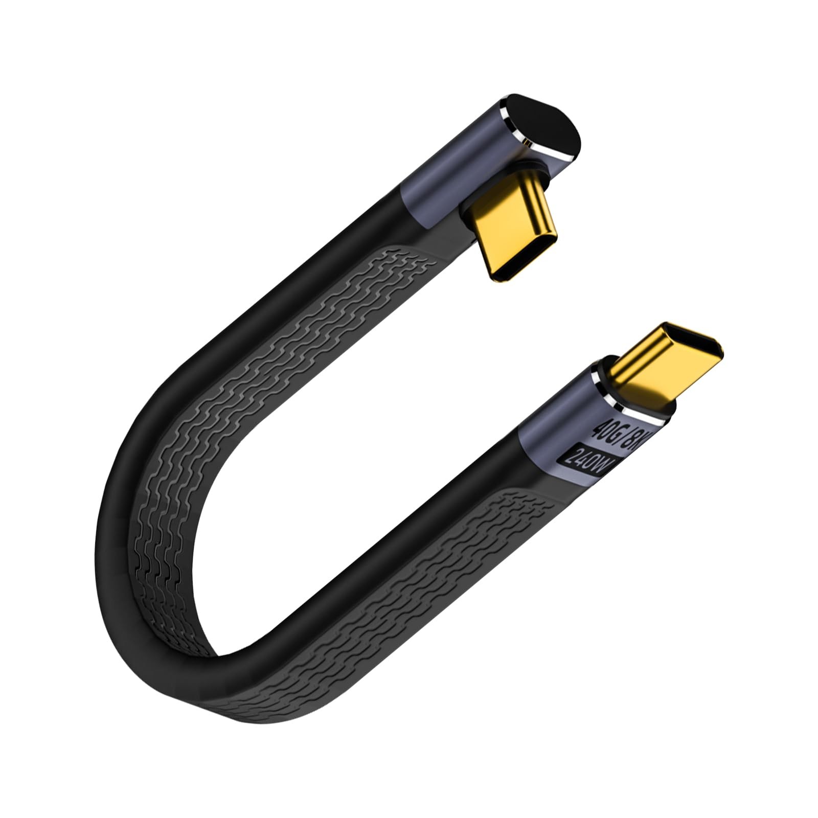 Poyiccot Short USB C to C Cable 5inch, 90 Degree Right 5 inches, black