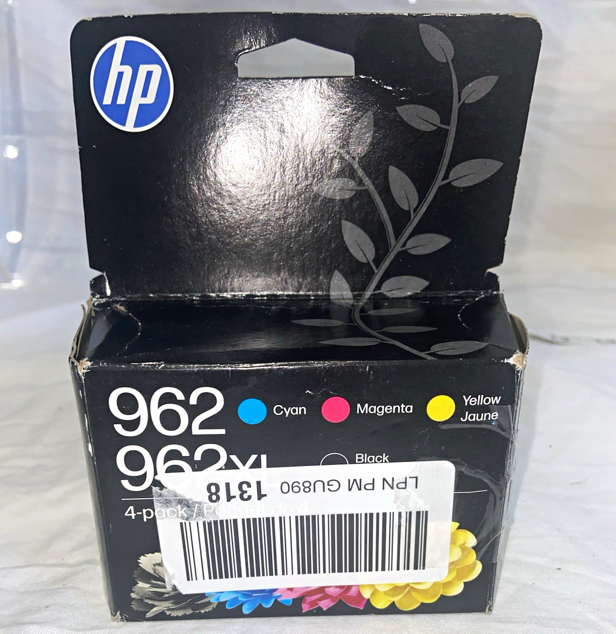 HP 962/962XL Printer Ink Cartridge 4-Pack Black Cyan Magenta Yellow Inkjet Cyan