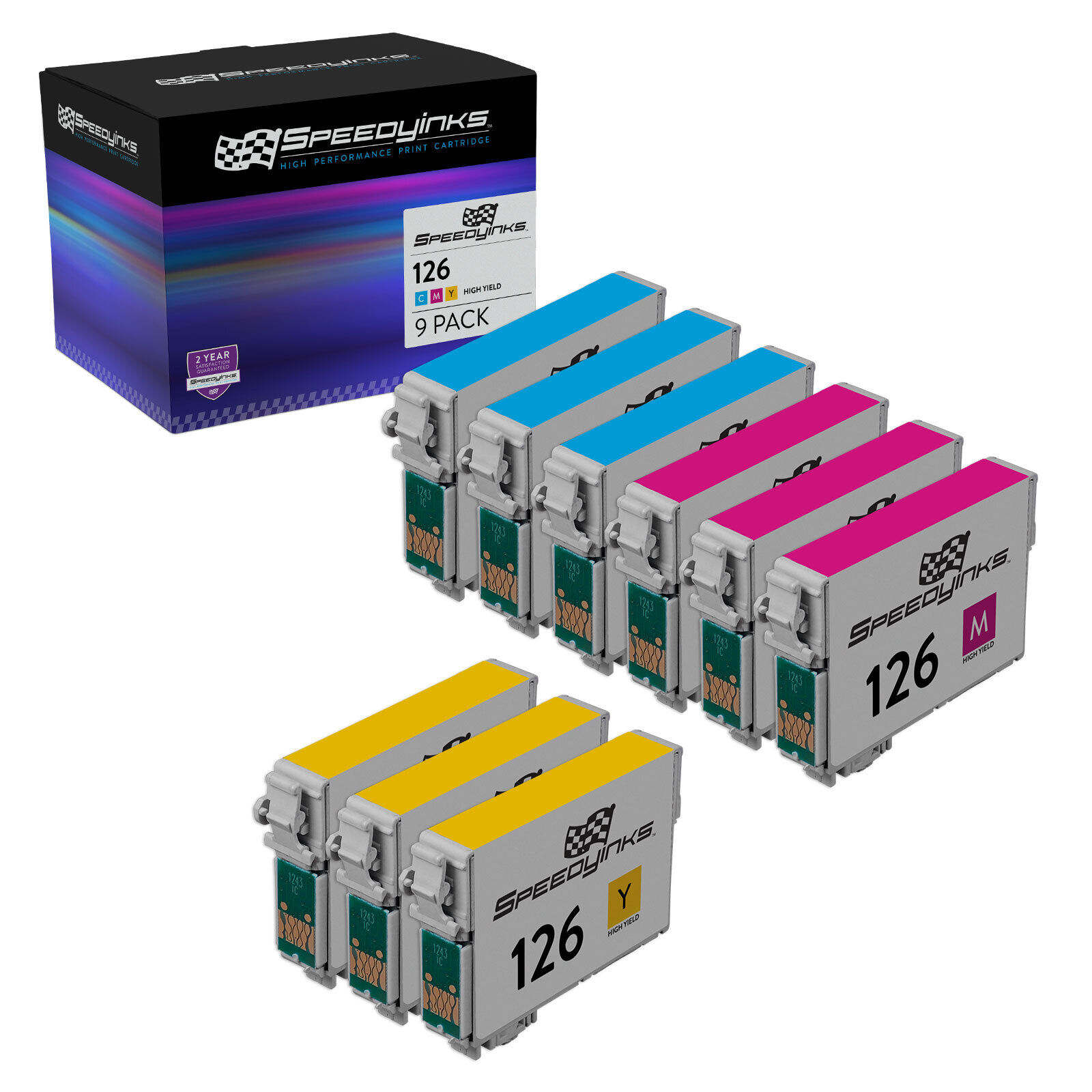 SI Replacement for Epson 126 Ink Cartridges High Yield (Cyan Magenta Yellow 9pk)
