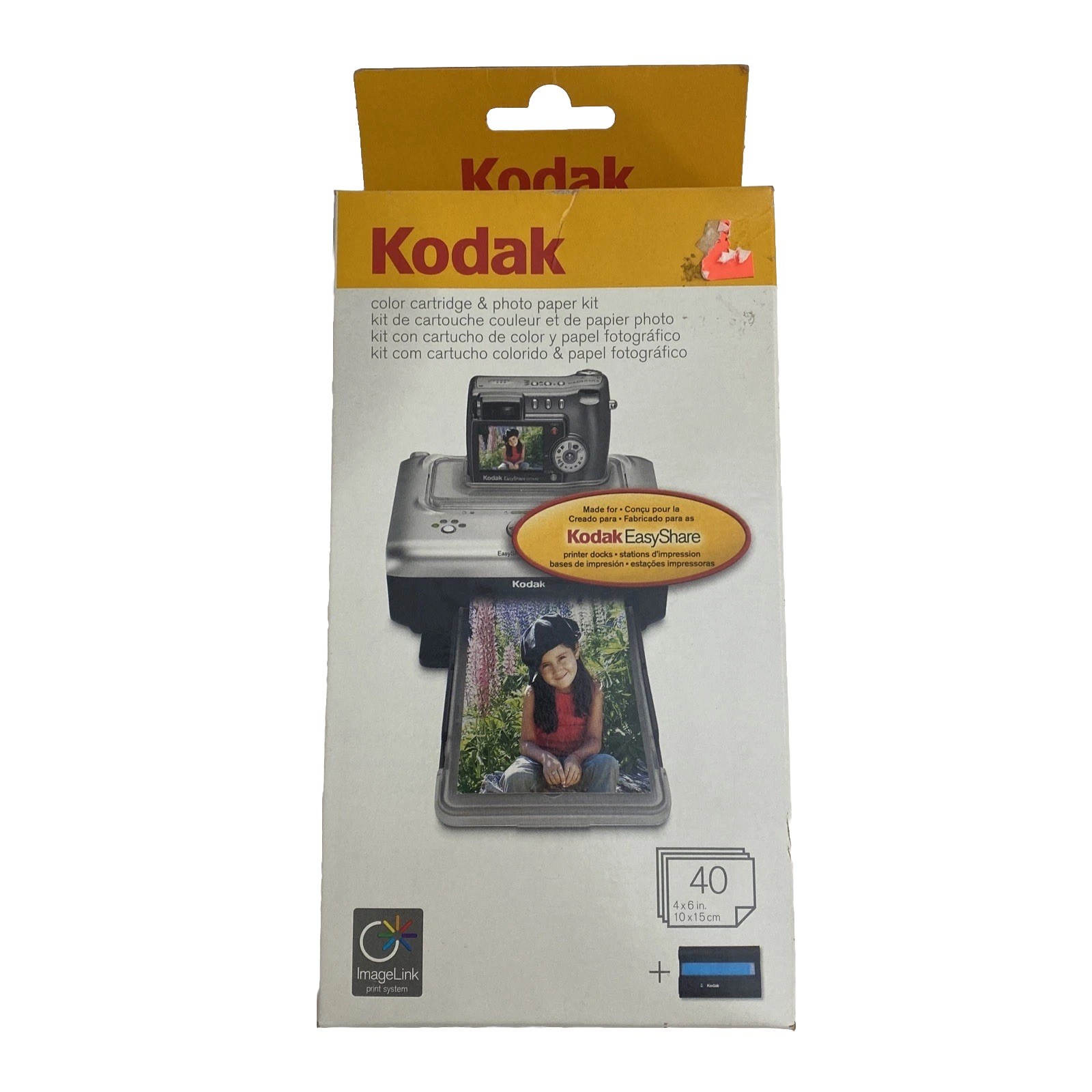 Kodak Imagelink PH-40 Color Cartridge & Photo Paper Refill Kit - NEW