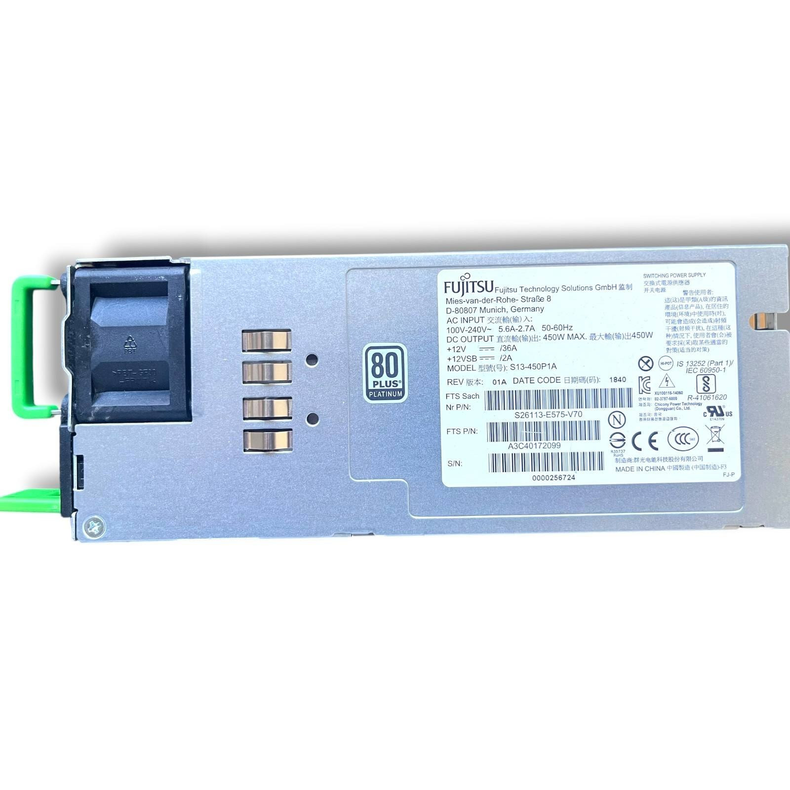 Fujitsu S13-450P1A 450W 80 Plus Platinum PSU Power Supply (A3C40172099)