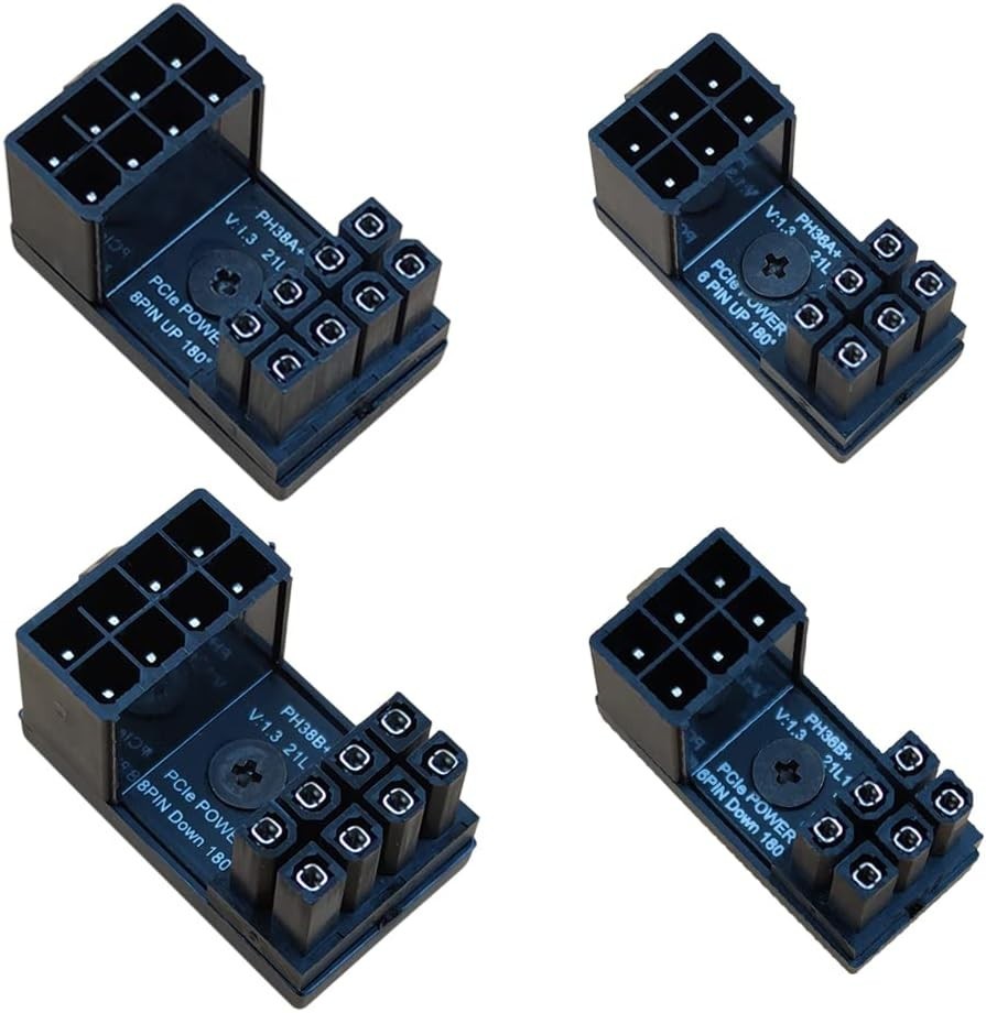 Versatile 8 Pin & 6 Pin PCIe U-Turn Adapter - Ideal for Desktop Graphics Setup