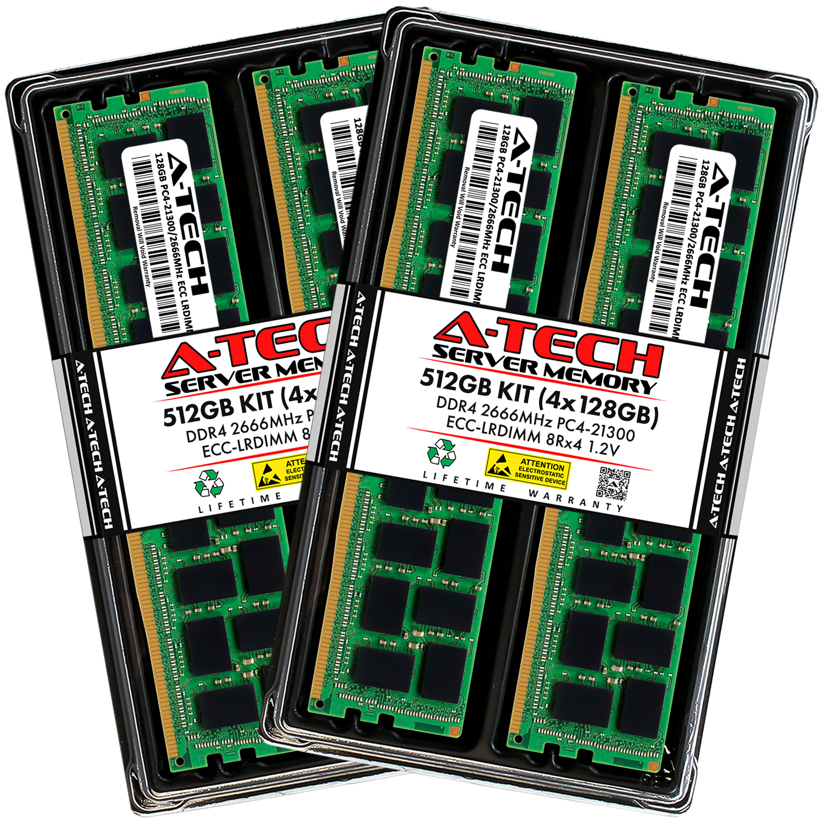 A-Tech 512GB 4x 128GB PC4-21300 DDR4 ECC Load Reduced LRDIMM Server Memory RAM