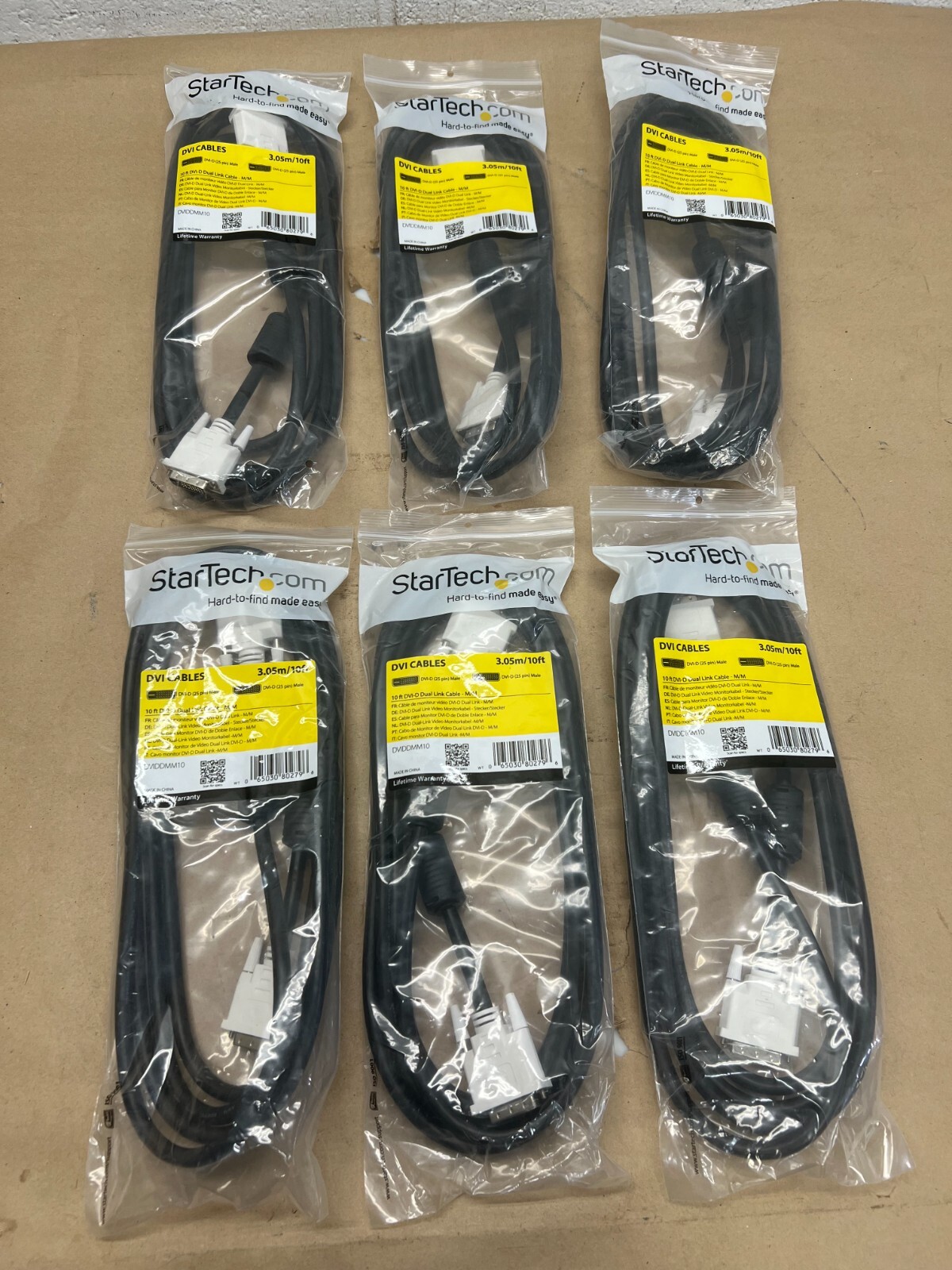 StarTech DVIDDMM10 3.05m/10ft DVI-D Dual Link Cable - Lot of 6