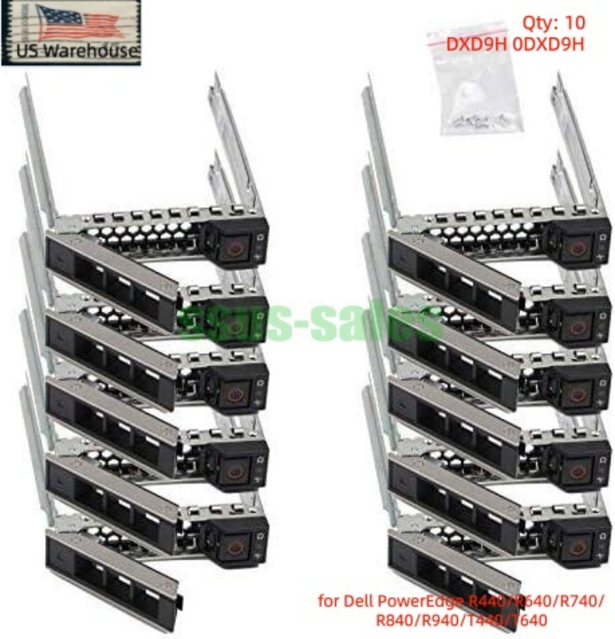 X10 2.5'' Hard Drive Tray Caddy DXD9H 0DXD9H for Dell R640 R740 R650 G14 15 16