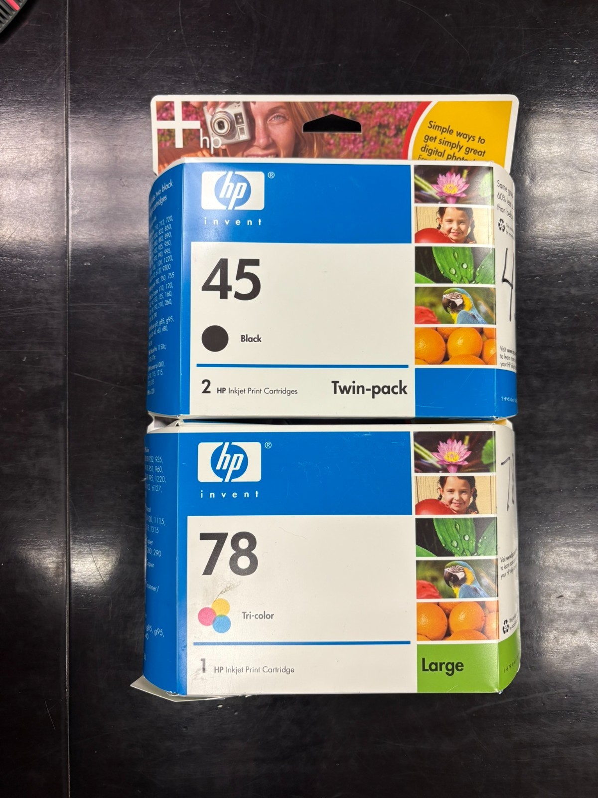 HP 45 Black Twin Pack + HP 78 Tri-Color Large Ink Expired NEW Fast Ship - 3 pack