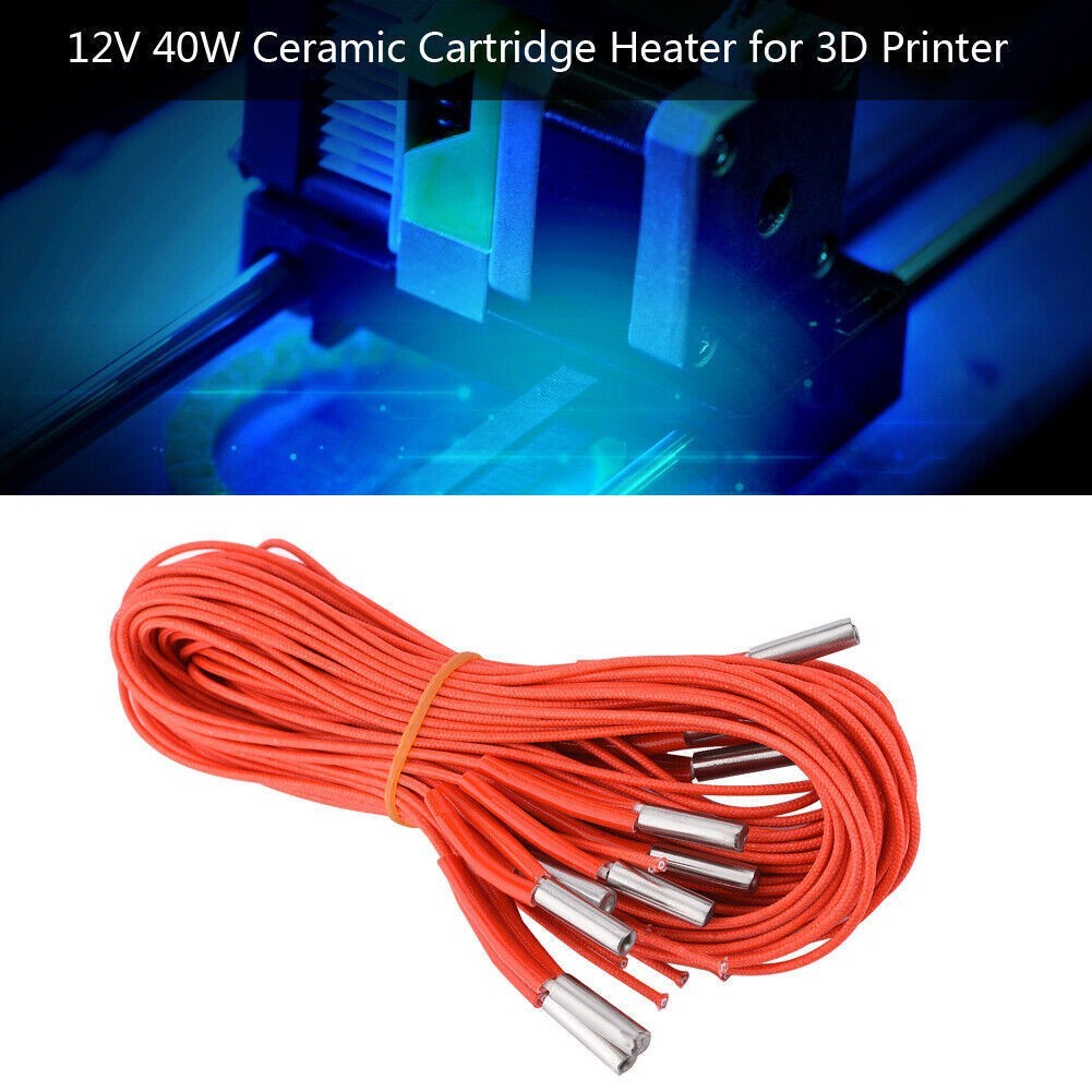 10 PCS /set 12V 40W Ceramic Cartridge Heater Heating Tube for 3D Printer