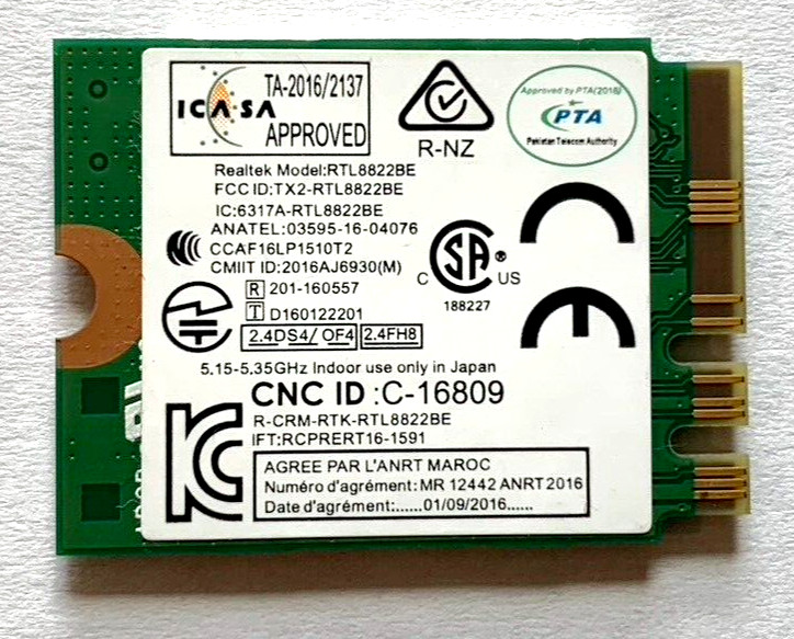 Lenovo 01AX739 Realtek RTL8822BE 802.11ac Wireless Card + Bluetooth 4.0