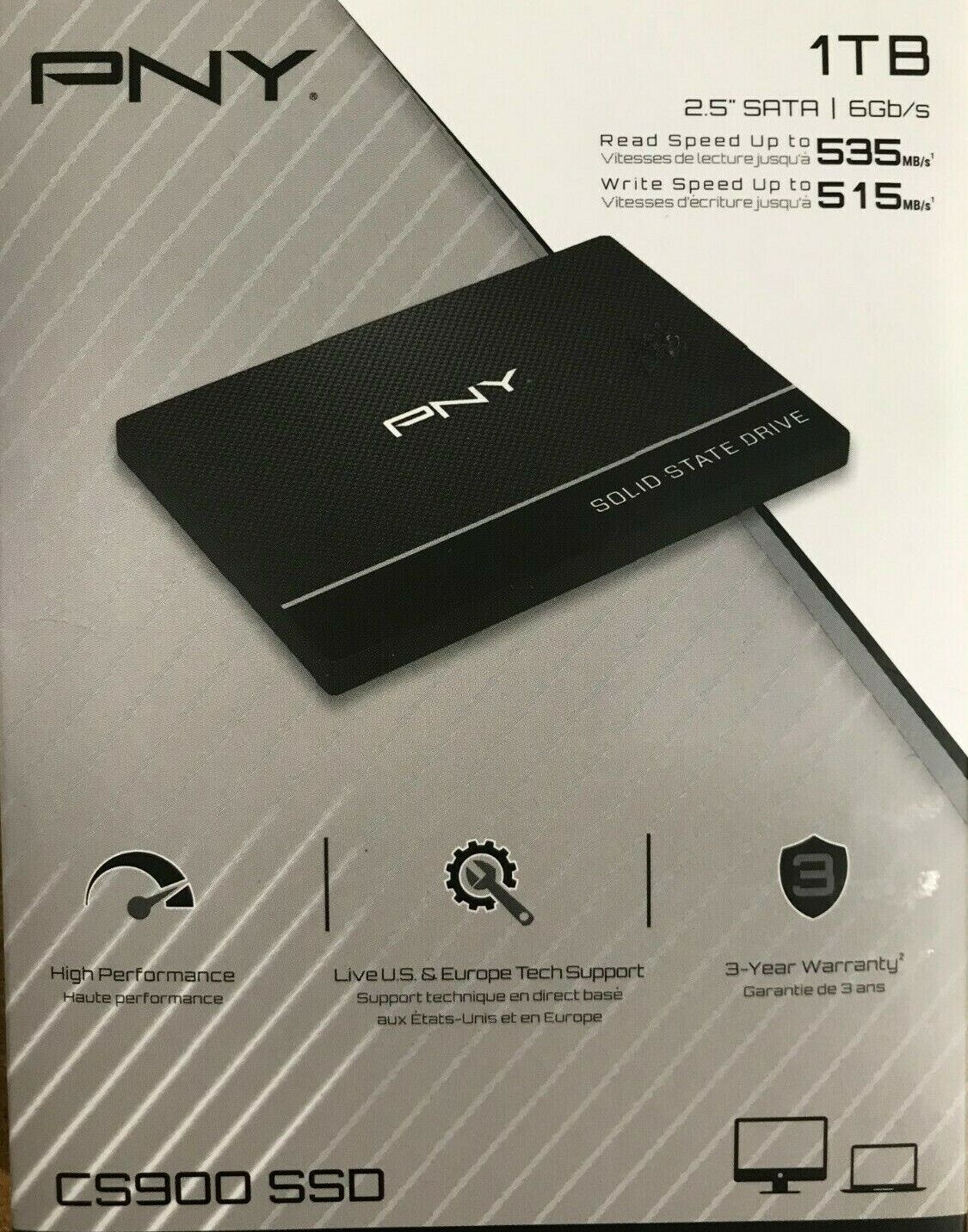 PNY Technologies - SSD7CS900 -1TB-RB - CS900 1TB 2.5\