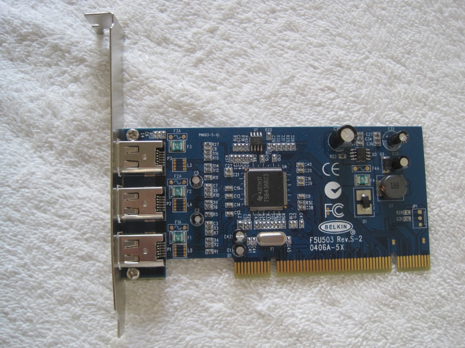 Belkin 3 port Firewire/IEEE 1394 PCI Controller Card | F5U503 Rev S-2