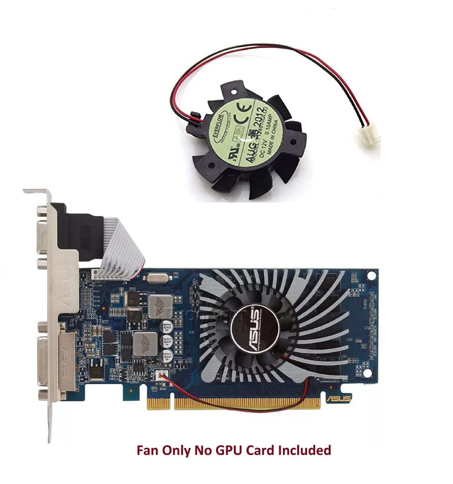 37mm ASUS HD 4550 5570 Video Card Fan Replacement 26mm 2Pin T124010DL 0.10A