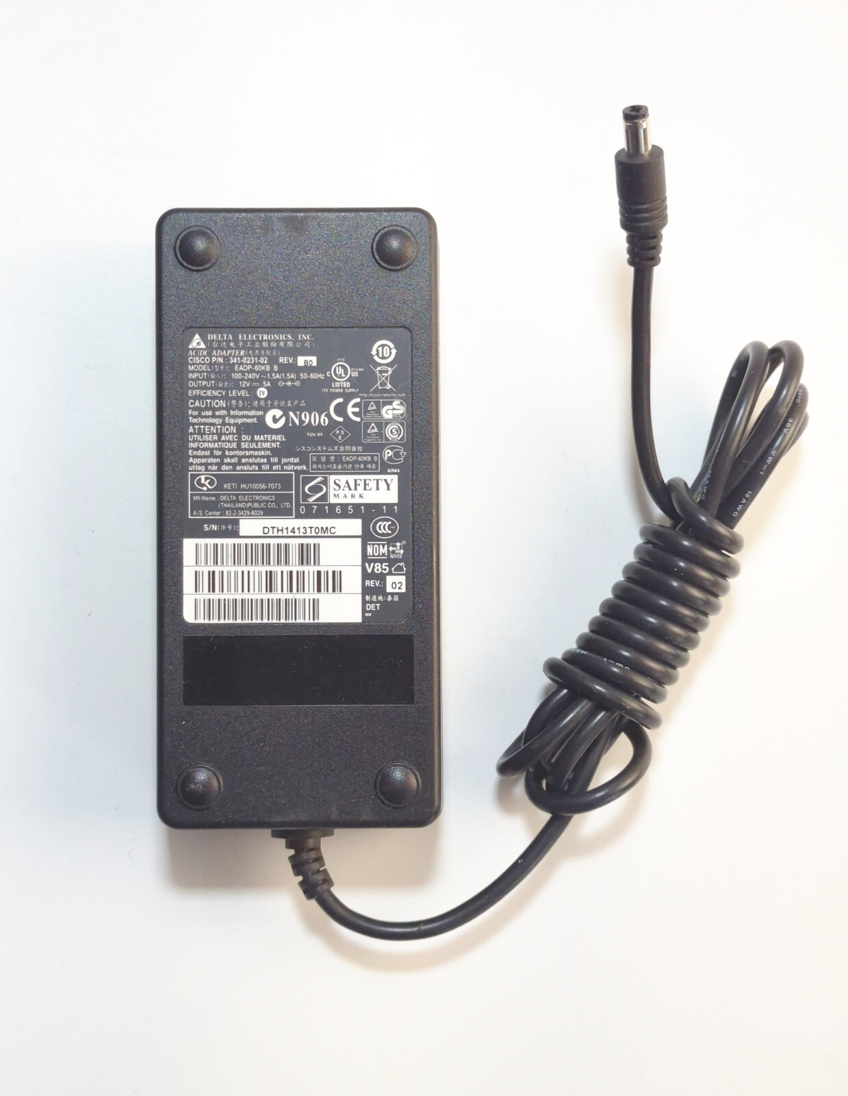 Genuine Delta EADP-60KB B 60W AC Adapter 341-0231-02 12V 5A Power Supply PSU